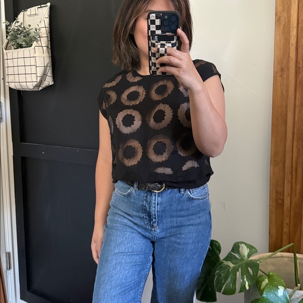 & other stories Sheer Crepe Blouse. Size 4